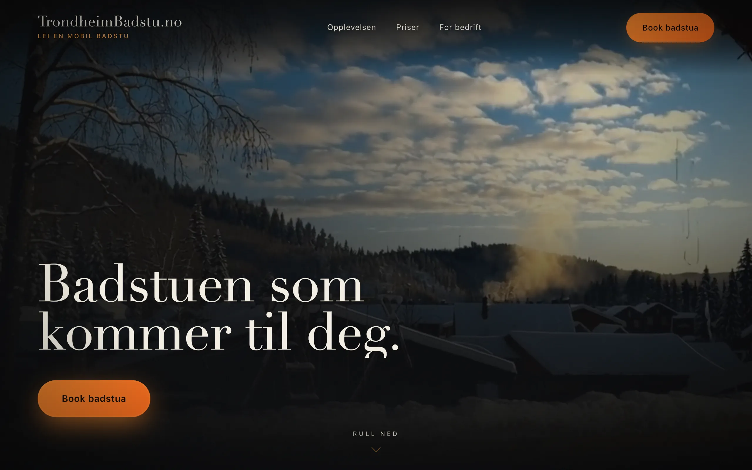 Skjermbilde av TrondheimBadstu.no